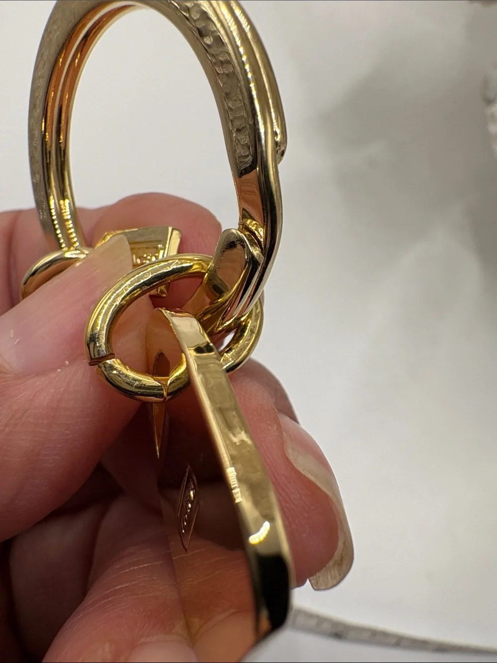 Coach Gold-Tone Keyring with Brown Enamel Purse Charm